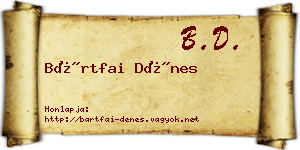 Bártfai Dénes névjegykártya